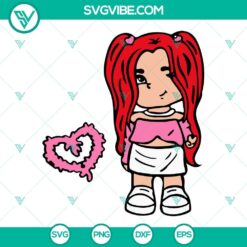 Disney, Musics, SVG Files, Karol G Bichota SVG Download, Karol G Red Hair As 4