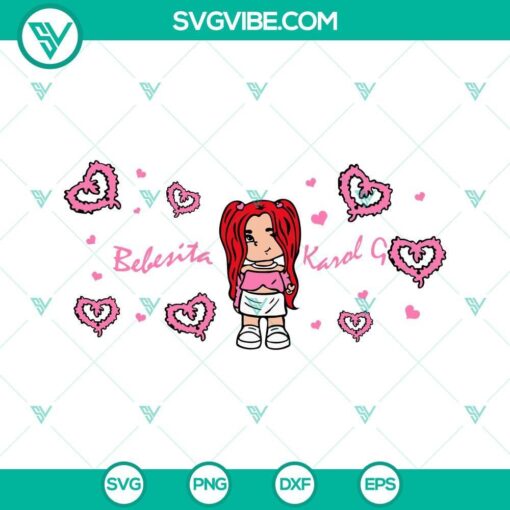 baby karol g red hair full wrap svg karol g red hair svg png dxf eps cricut silhouette 10 mockup