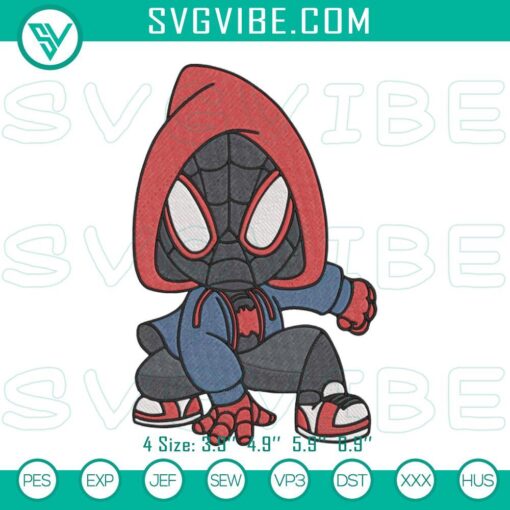 baby miles morales embroidery designs spider man machine embroidery files mockup