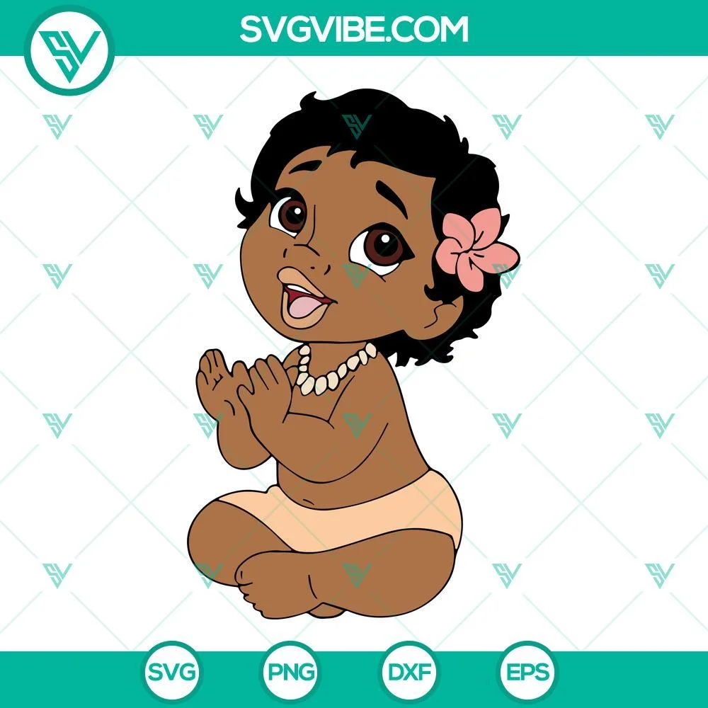 Disney, SVG Files, Baby Moana SVG Image, Moana SVG Download PNG DXF EPS Cricut 1