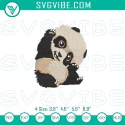 Animals Embroidery Designs, Embroidery Designs, Baby Panda Embroidery Designs 13