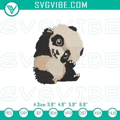 baby panda embroidery designs mockup