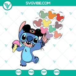 Baby Stitch Mouse Head Balloon SVG Images, Stitch SVG Images, Disney SVG Download