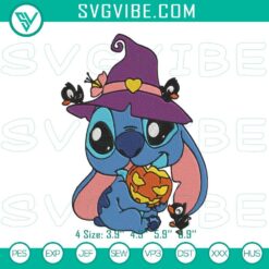 Baby Stitch With Pumpkin Embroidery Design, Stitch Halloween Embroidery File