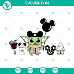 Movies, SVG Files, Stitch Baby Yoda SVG Images PNG DXF EPS, Stitch SVG Image, 4