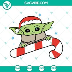 Christmas, SVG Files, Baby Yoda Christmas Candy Cane SVG Download PNG DXF EPS 8