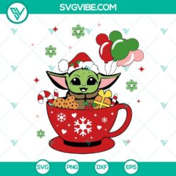 Christmas, Movies, SVG Files, Baby Yoda Christmas Coffee SVG Files, Star Wars 13