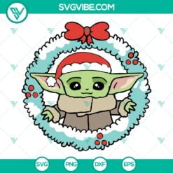 Christmas, SVG Files, Baby Yoda Christmas Wreath SVG Download, Christmas The 4