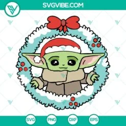 Christmas, Movies, SVG Files, Grinch And Baby Yoda Santa Hat Christmas SVG 4