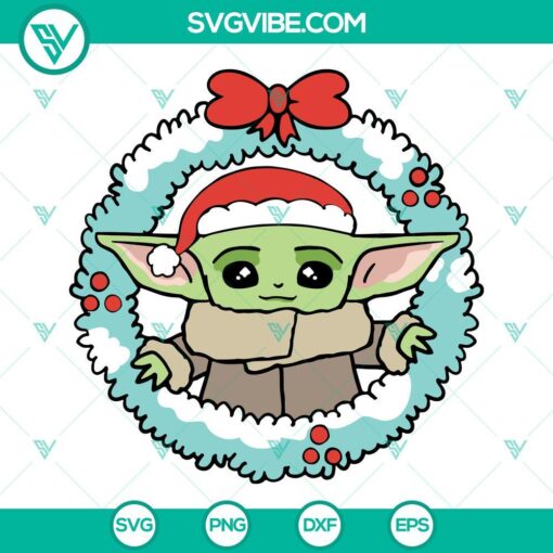 baby yoda christmas wreath svg christmas the child svg cut files 9 mockup 1