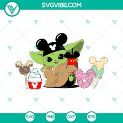 Disney, Movies, SVG Files, Baby Yoda Disney Snacks SVG File, Drinks And Foods 2