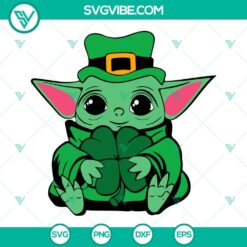 Movies, St Patrick's Day, SVG Files, Baby Yoda Four Leaf Clover SVG Download, 2