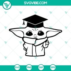 Movies, School, SVG Files, Baby Yoda Graduation SVG Image, Graduation Cap SVG 13