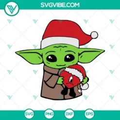 Christmas, Movies, SVG Files, Grinch And Baby Yoda Santa Hat Christmas SVG 3