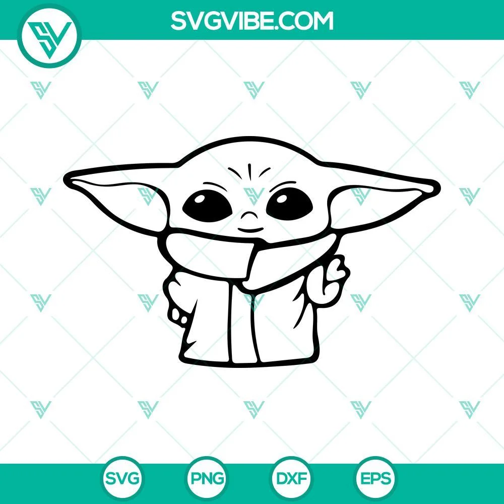 Movies, SVG Files, Baby Yoda SVG File, Grogu SVG Images, The Mandalorian SVG 1