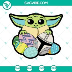 Easter, Movies, SVG Files, Baby Yoda With Easter Eggs SVG Image, Mandalorian 6