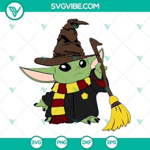 baby yoda wizard svg star wars baby yoda harry potter svg png dxf eps cricut 10 mockup