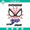 Back to school and first day of school SVG images with Spiderman in spider web design. Great for school supplies.