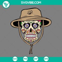 Musics, SVG Files, Bad Bunny Bucket Hat Sugar Skull SVG Download, Bad Bunny SVG 2