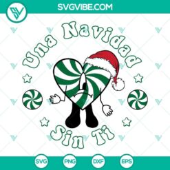 Bad Bunny Candy Christmas SVG Files, Una Navidad Sin Ti SVG Download, Bad Bunny