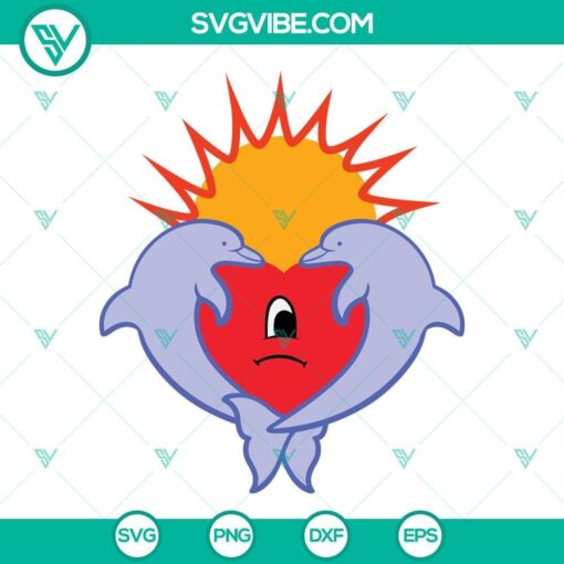 bad bunny dolphins with sad heart svg un verano sin ti svg bad bunny svg bad bunny sad heart svg 8 mockup