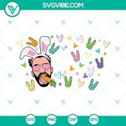 Easter, Musics, SVG Files, Bad Bunny Easter Full Wrap For Starbucks Cup Svg Png 17