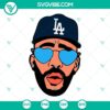 Bad Bunny LA Dodgers inspired baseball SVG image with DXF EPS PNG formats for digital download.