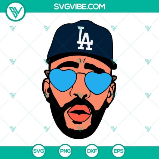 bad bunny face la dodgers svg bad bunny baseball svg dxf eps png files 2 mockup