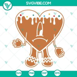 Bad Bunny Gingerbread Cookies Christmas SVG Images PNG DXF EPS Files