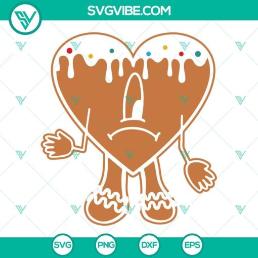 bad bunny gingerbread cookies christmas svg png dxf eps files 7 mockup