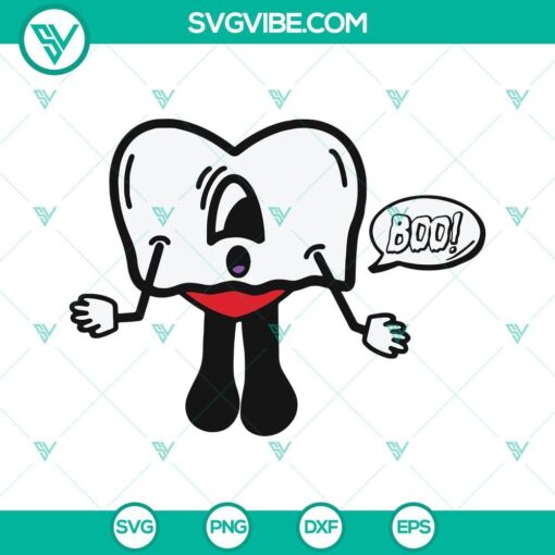 bad bunny heart boo ghost halloween svg png dxf eps cricut 9 mockup