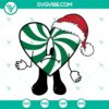 Bad Bunny Santa Claus SVG design with heart and candy cane elements, perfect for Christmas crafts.