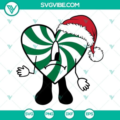 bad bunny heart candy cane christmas svg bad bunny santa claus hat svg png eps dxf cricut 4 mockup