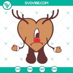 Bad Bunny Heart Christmas SVG Download Bundle, Bad Bunny Santa Claus 3