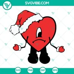 bad bunny heart christmas svg bundle bad bunny santa claus snowman gingerbread cookies christmas svg cut files 9 mockup