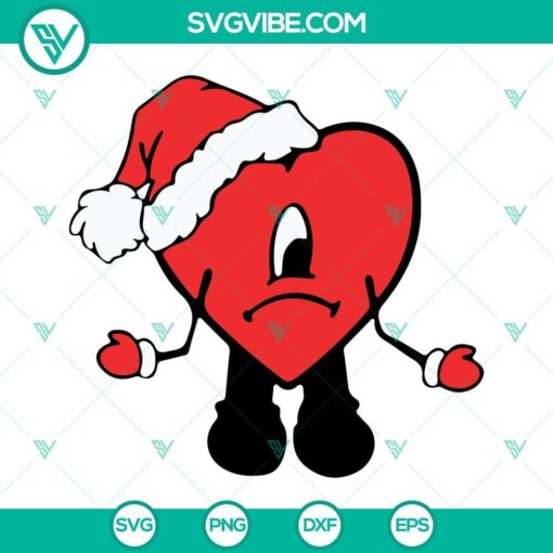 bad bunny heart christmas svg bundle bad bunny santa claus snowman gingerbread cookies christmas svg cut files 9 mockup