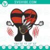 Bad Bunny Heart Freddy Krueger embroidery designs, spooky music-themed file perfect for halloween enthusiasts.