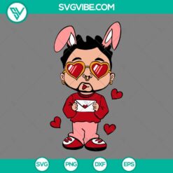 Musics, SVG Files, Valentine's Day, Bebesota Heart SVG Image, Bad Bunny 3