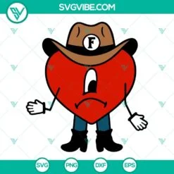 Musics, SVG Files, Baby Benito Angel SVG Files, Bad Bunny Cupid With Heart SVG 3