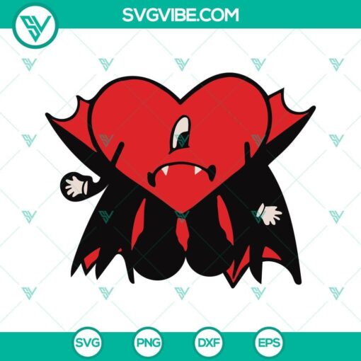 bad bunny heart halloween svg bundle un halloween sin ti svg bad bunny horror heart halloween svg png dxf eps bundle 6 mockup