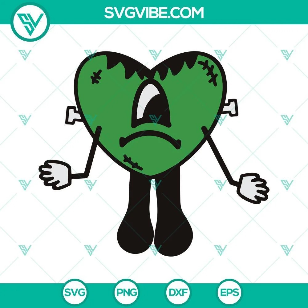 Halloween, Musics, SVG Files, Bad Bunny Heart Halloween SVG File Bundle, Un 7