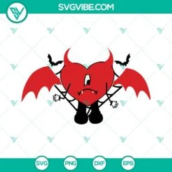 bad bunny heart halloween svg bundle un halloween sin ti svg bad bunny horror heart halloween svg png dxf eps bundle 9 mockup