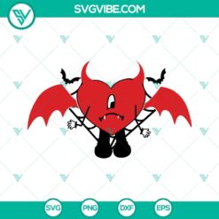 Halloween, Musics, SVG Files, Bad Bunny Heart Halloween SVG Files PNG DXF EPS 8