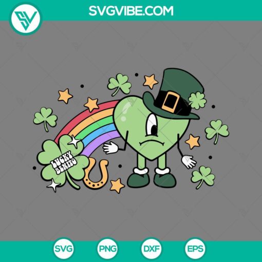 bad bunny heart lucky bentino svg st patrick s day svg png eps dxf file mockup