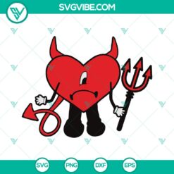 Halloween, Musics, SVG Files, Bad Bunny Heart Monster SVG Download PNG DXF EPS 9