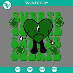 Musics, St Patrick's Day, SVG Files, Bad Bunny Heart Patrick’s Day SVG 2