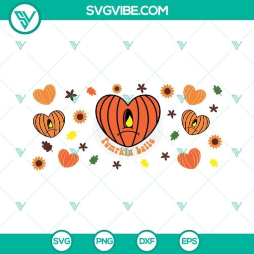 bad bunny heart pumpkin can glass svg un verano sin ti halloween pumpkin latte libbey 16oz can glass full wrap svg 5 mockup