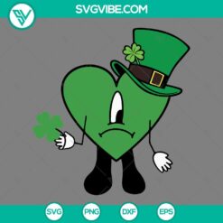 Musics, St Patrick's Day, SVG Files, Bad Bunny Heart St Patrick’s Day SVG 7