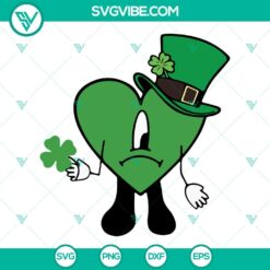 Musics, St Patrick's Day, SVG Files, Bad Bunny Heart St Patricks Day SVG 2