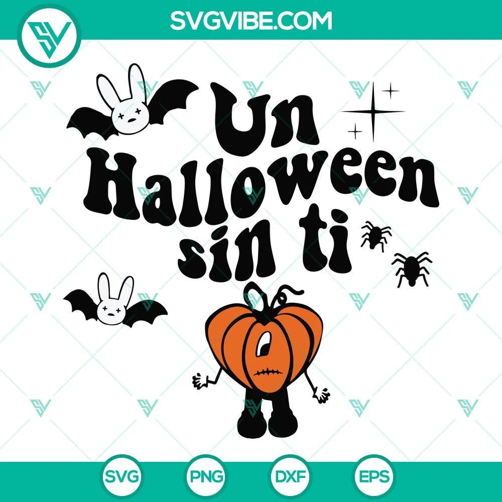 Halloween, Musics, SVG Files, Bad Bunny Logo Bat Halloween SVG Files, Un 1